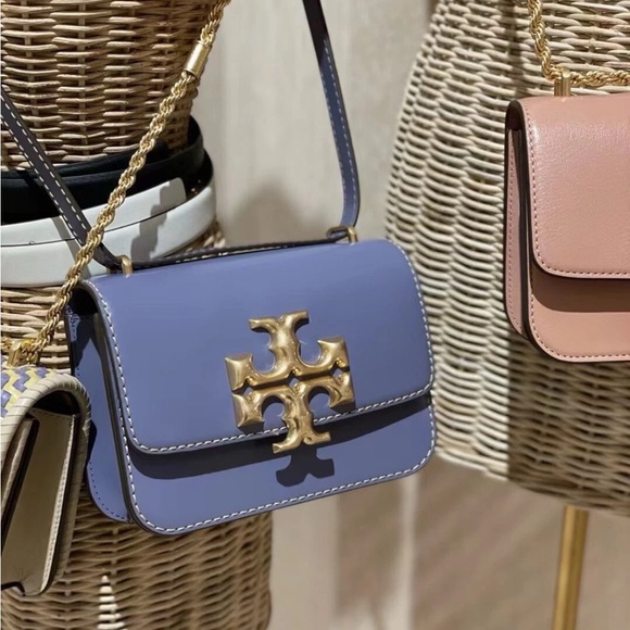 Tory Burch Eleanor Spazzolato Small Convertible Crossbody Bag Dark Lotus - Picture 8 of 8